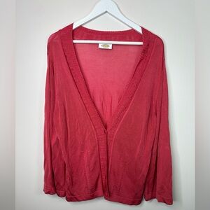 Talbots salmon  Open-Front Cardigan petite